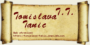 Tomislava Tanić vizit kartica